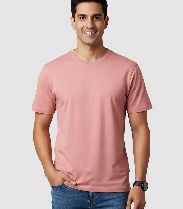 Rose Pink Plain T-Shirt