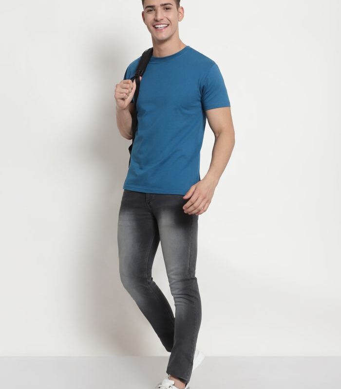 Teal Blue Plain T-shirt