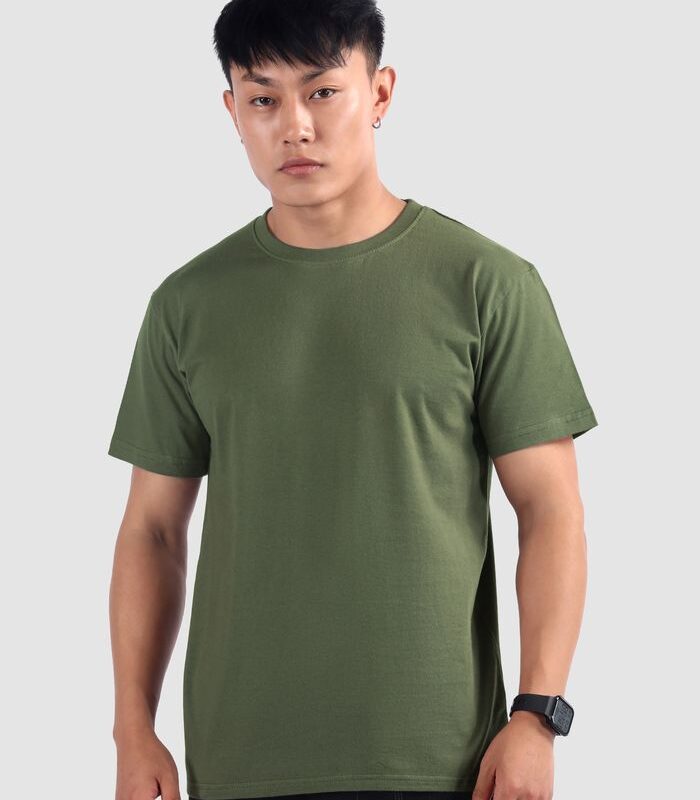 Olive Green Plain T-shirt